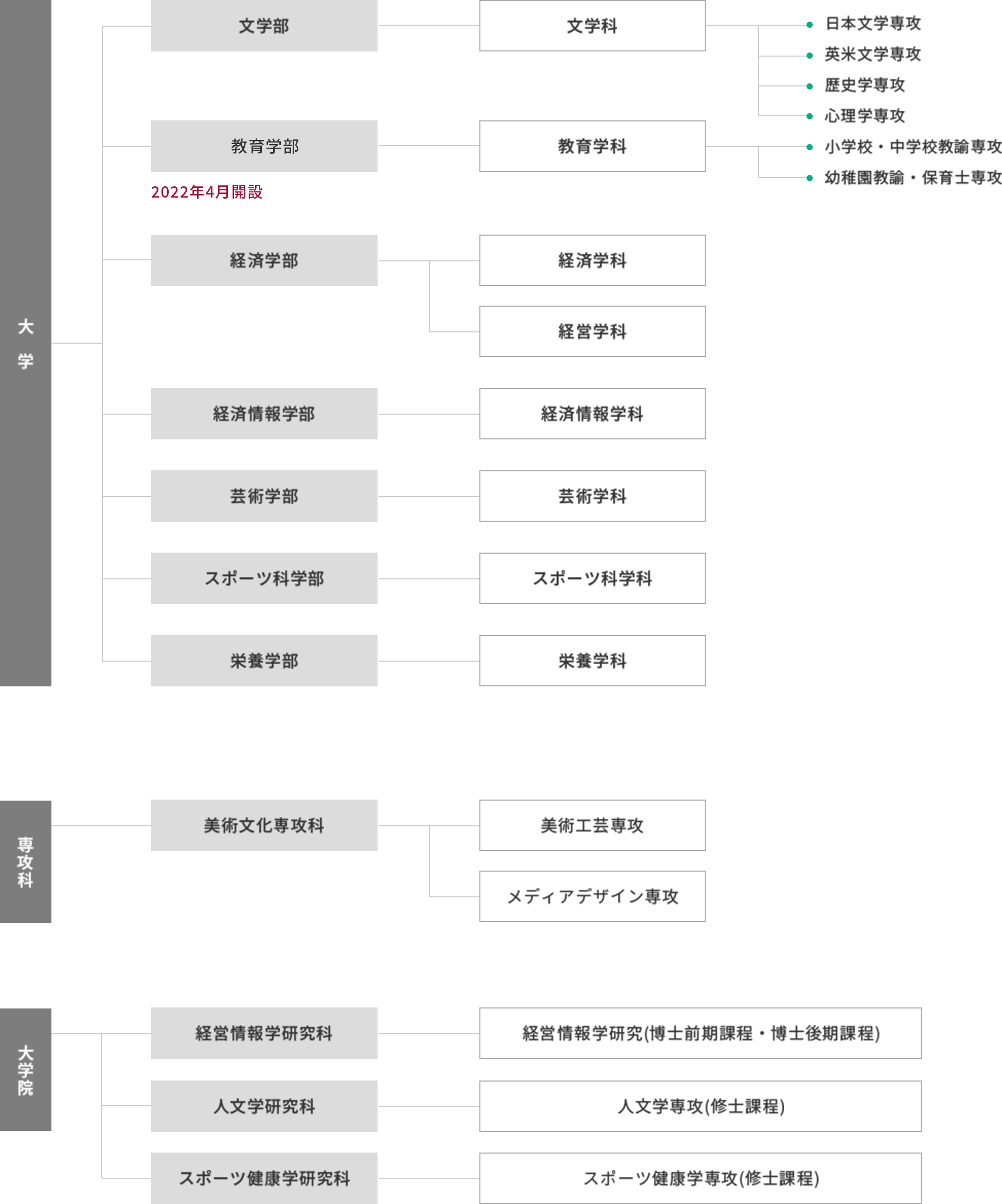 学部・大学院の構成図