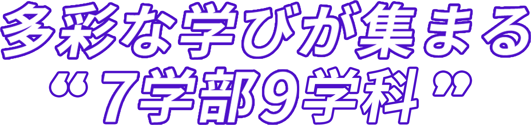 多彩な学びが集まる7学部8学科